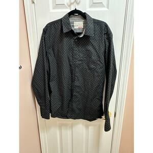 Sovereign Code Button Down Shirt Size Large Black/White Dots